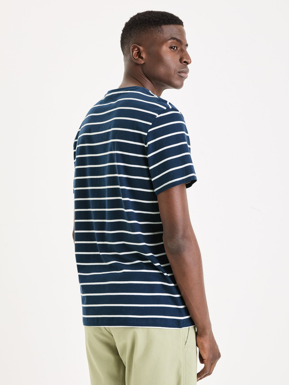 Celio Dunkelblaues Herren-Basic-Shirt Celio Gebaser