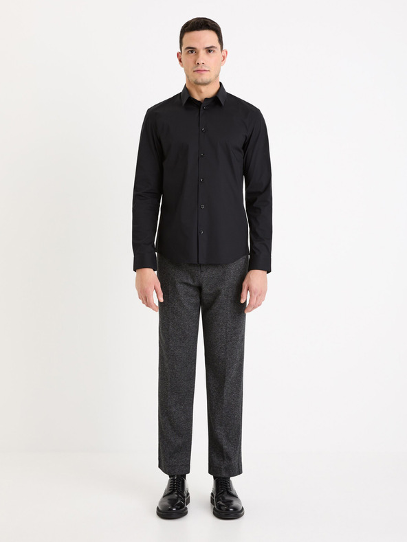 Celio Schwarzes Herrenhemd Celio Masantalrg