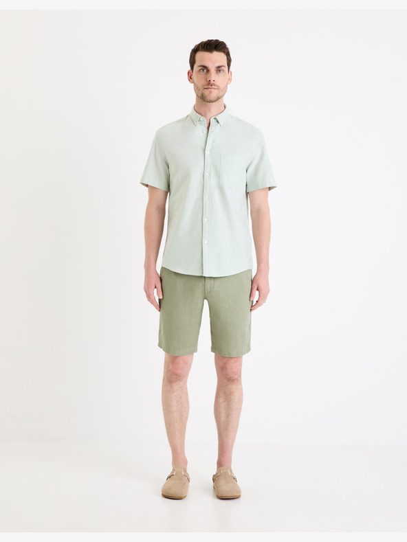 Celio Grüne Herren-Leinen-Shorts Celio Dolinusbm