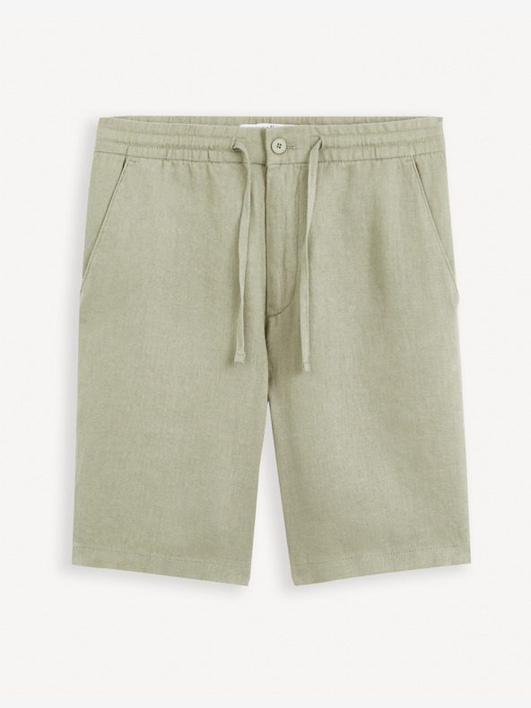 Celio Grüne Herren-Leinen-Shorts Celio Dolinusbm