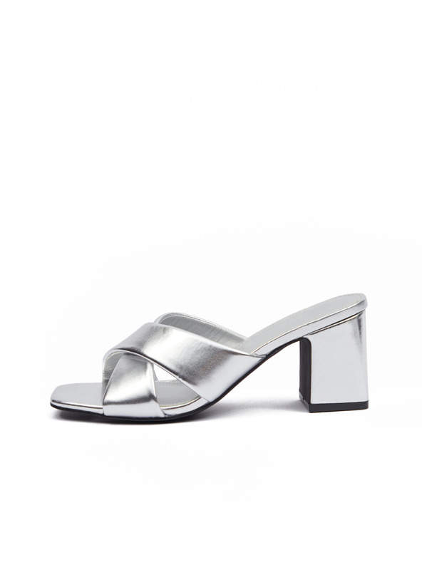 Orsay Silberne Damen-Pantoffeln mit Absatz ORSAY