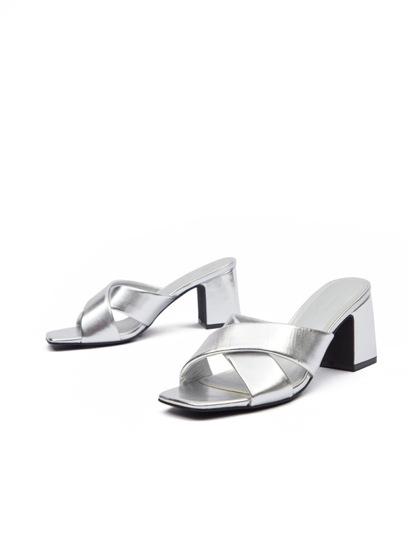 Orsay Silberne Damen-Pantoffeln mit Absatz ORSAY