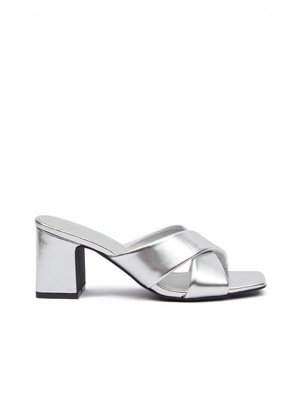 Orsay Silberne Damen-Pantoffeln mit Absatz ORSAY