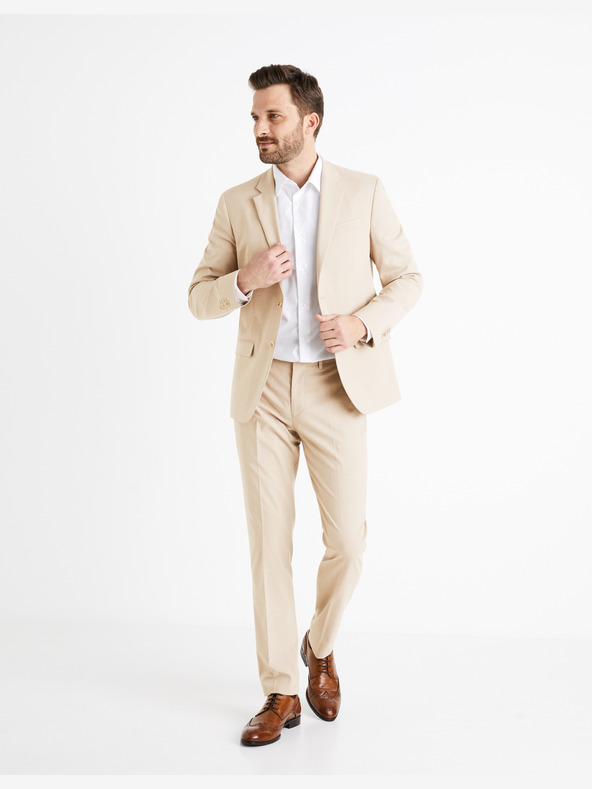 Celio Beige Herrenblazer schmal Celio Buamaury