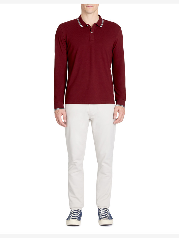 Celio Burgunderfarbenes Herren-Poloshirt Celio Decolml