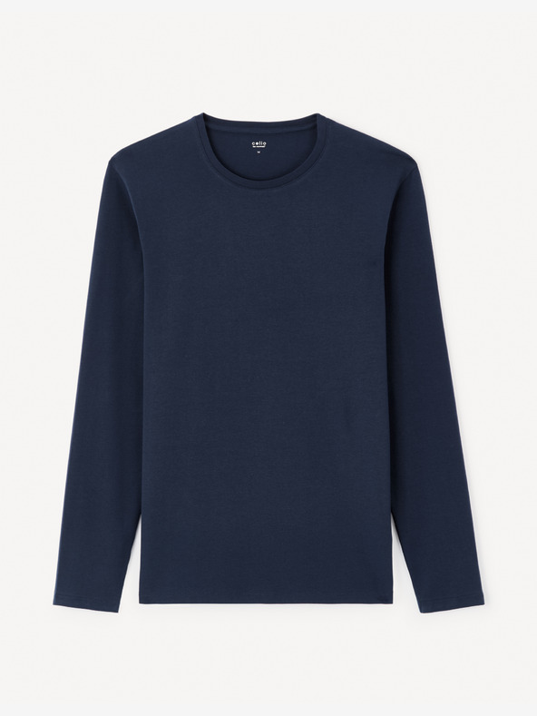 Celio Dunkelblaues Herren-Langarm-T-Shirt Celio Julesflash