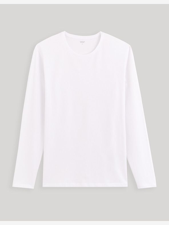 Celio Weißes Herren Langarmhemd Celio Fabeille2 regular