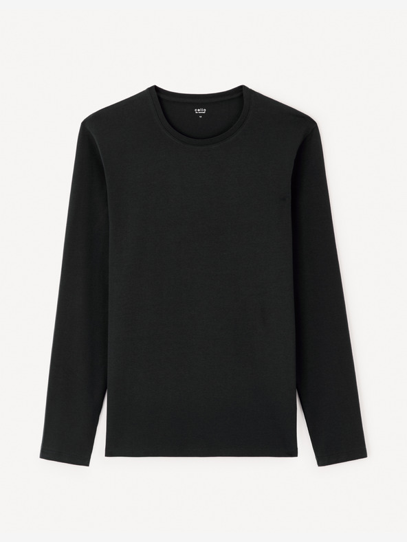Celio Schwarzes langärmeliges Herrenhemd Celio Gehair