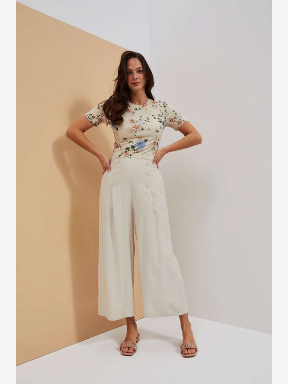 Moodo Beige bedrucktes Hemd Moodo