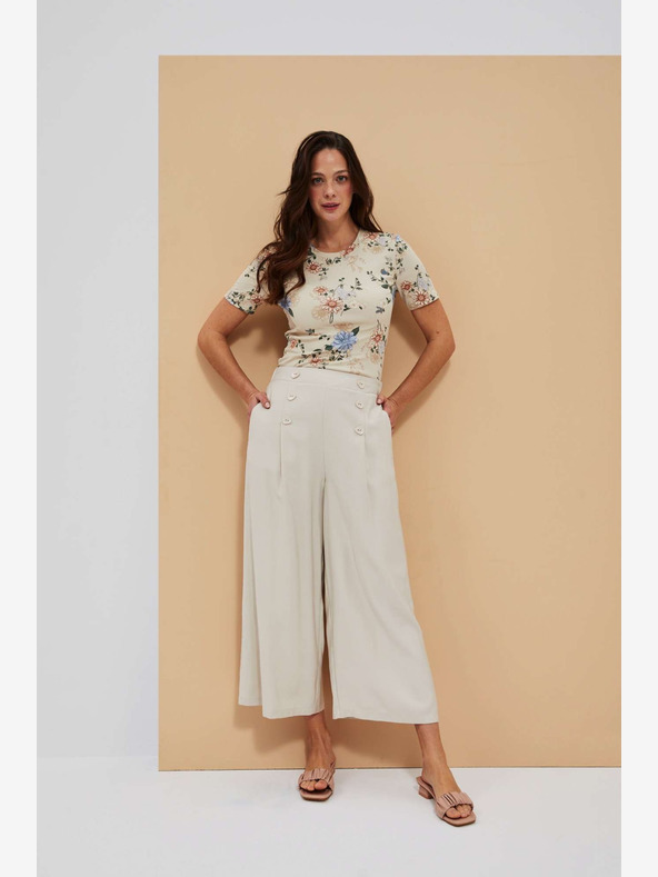 Moodo Beige bedrucktes Hemd Moodo