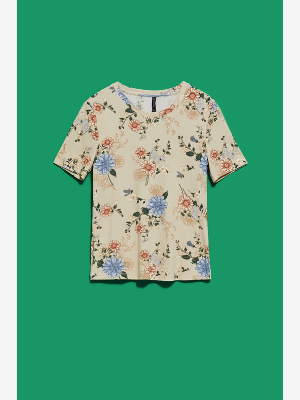 Moodo Beige bedrucktes Hemd Moodo