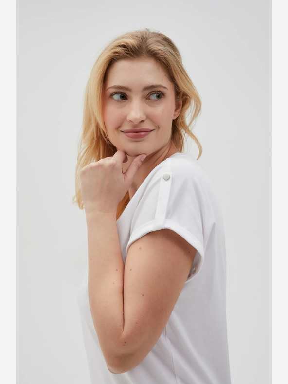 Moodo Weißes Damen-T-Shirt Moodo