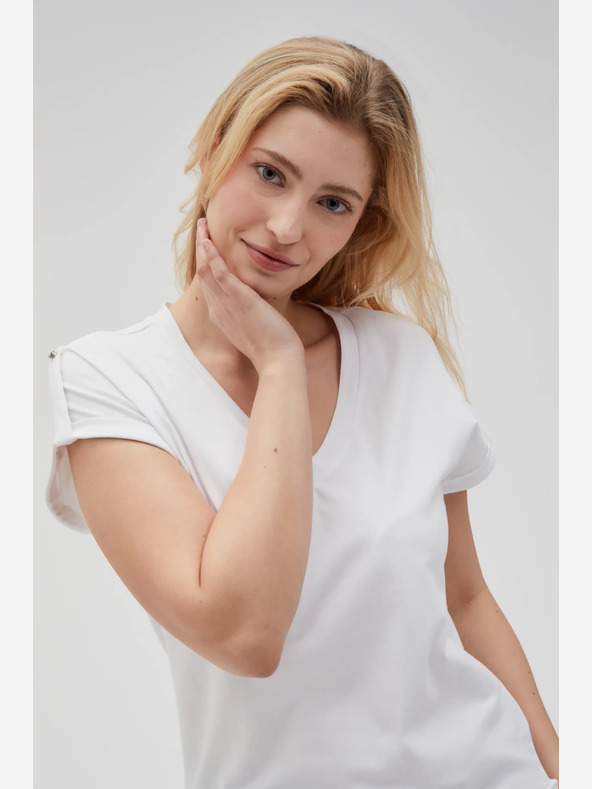 Moodo Weißes Damen-T-Shirt Moodo