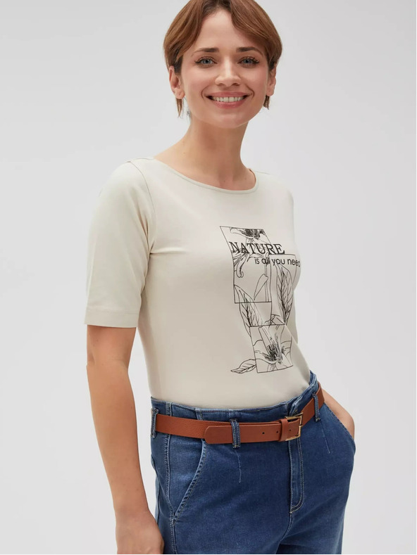 Moodo Beigefarbenes Damenhemd Moodo