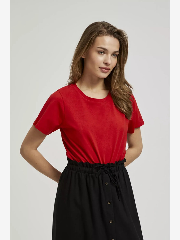Moodo Rotes Kurzarm-Shirt Moodo