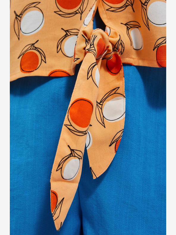 Moodo Orange gemustertes T-Shirt Moodo
