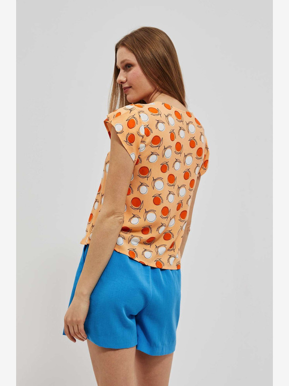 Moodo Orange gemustertes T-Shirt Moodo