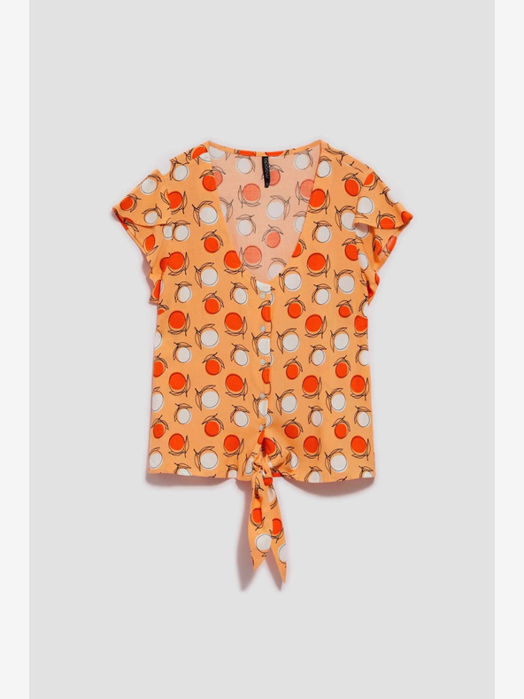 Moodo Orange gemustertes T-Shirt Moodo