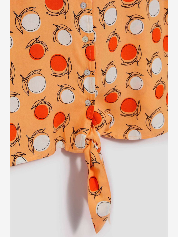 Moodo Orange gemustertes T-Shirt Moodo