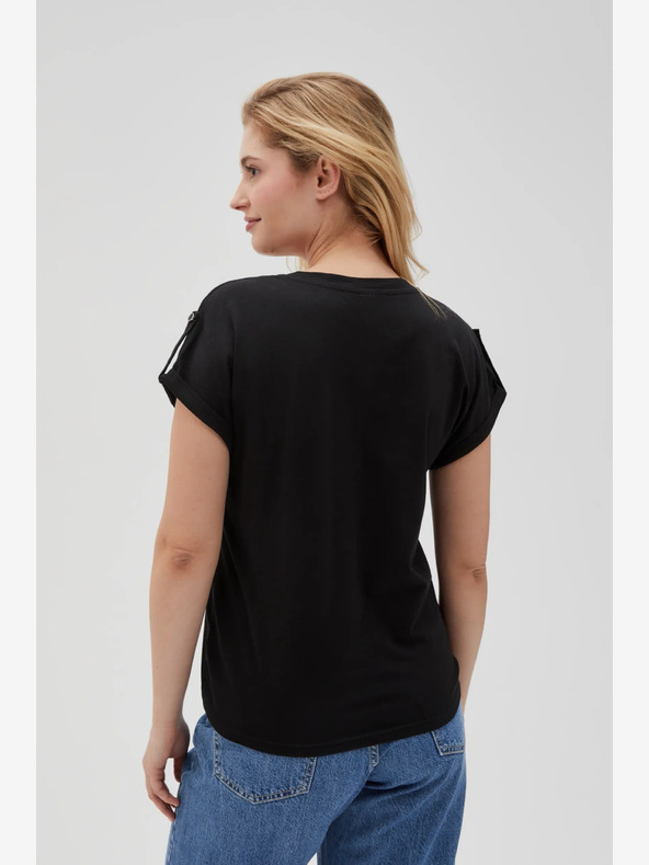 Moodo Schwarzes Damen Long Shirt Moodo