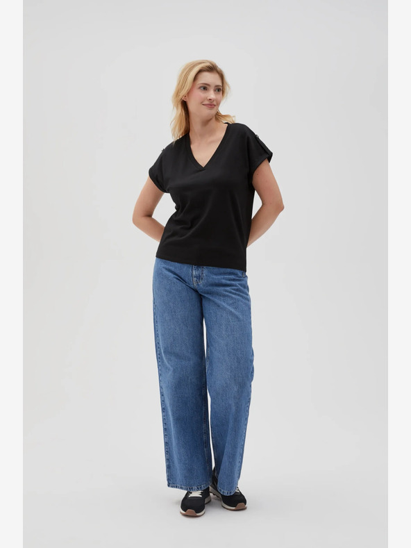 Moodo Schwarzes Damen Long Shirt Moodo