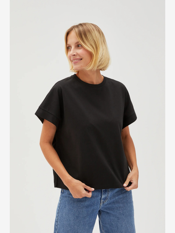 Moodo Schwarzes Damen Long Shirt Moodo