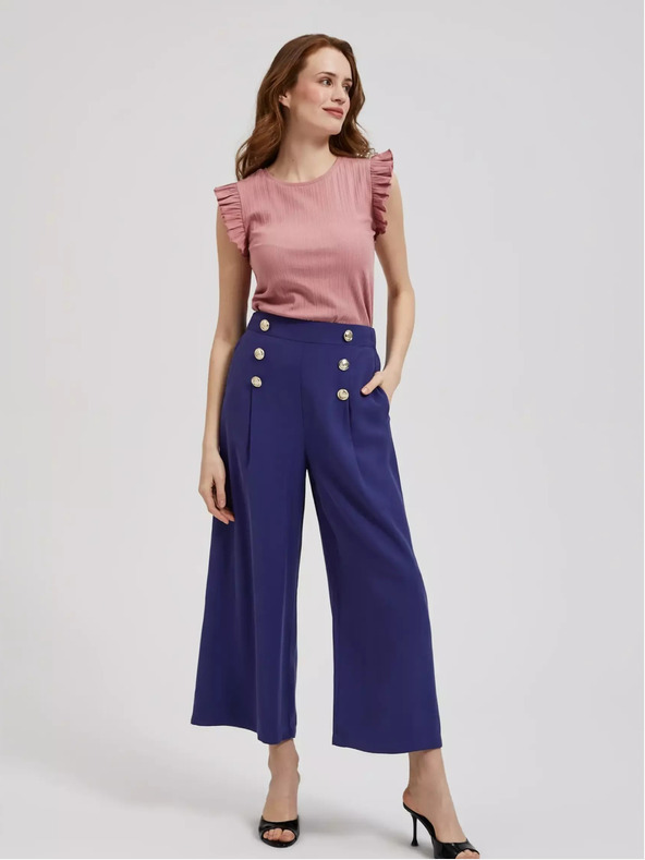 Moodo Altrosa Hemd mit Rüschen an den Schultern Moodo