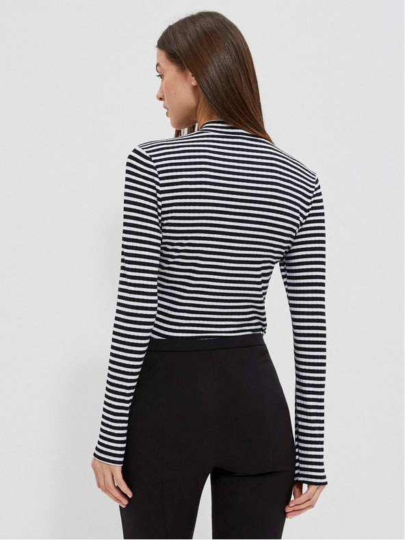 Moodo Weiß-schwarz gestreiftes Damen-Shirt Moodo