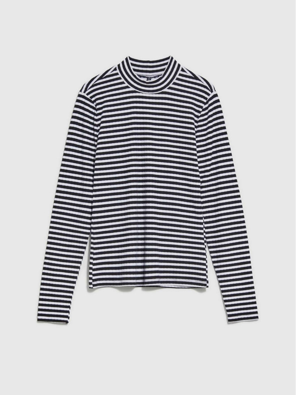 Moodo Weiß-schwarz gestreiftes Damen-Shirt Moodo