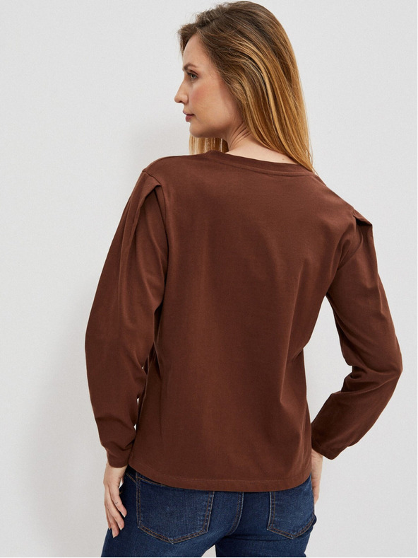 Moodo Langärmelige Bluse mit Metallic-Print