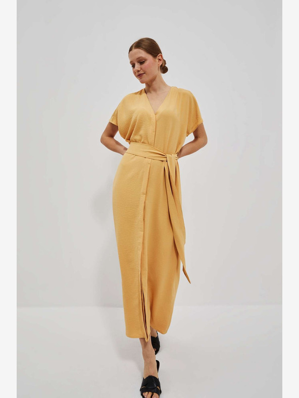 Moodo Gelbes langes Kleid Moodo