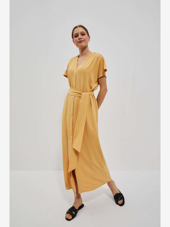 Moodo Gelbes langes Kleid Moodo