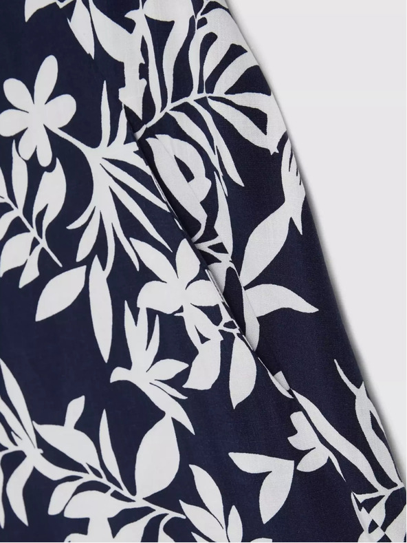 Moodo Dunkelblaues Kleid mit floralem Muster Moodo