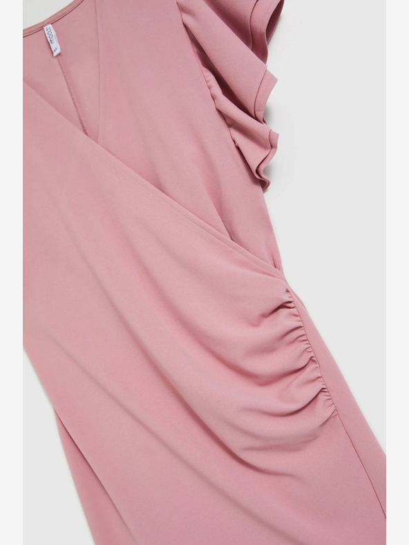 Moodo Rosa Kleid mit Rüschen an den Ärmeln Moodo