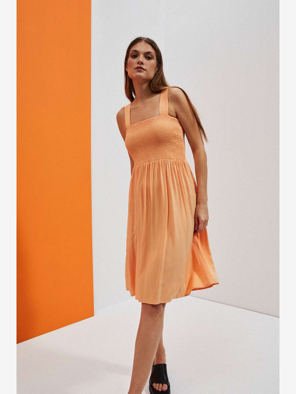 Moodo Orangefarbenes Riemchenkleid Moodo