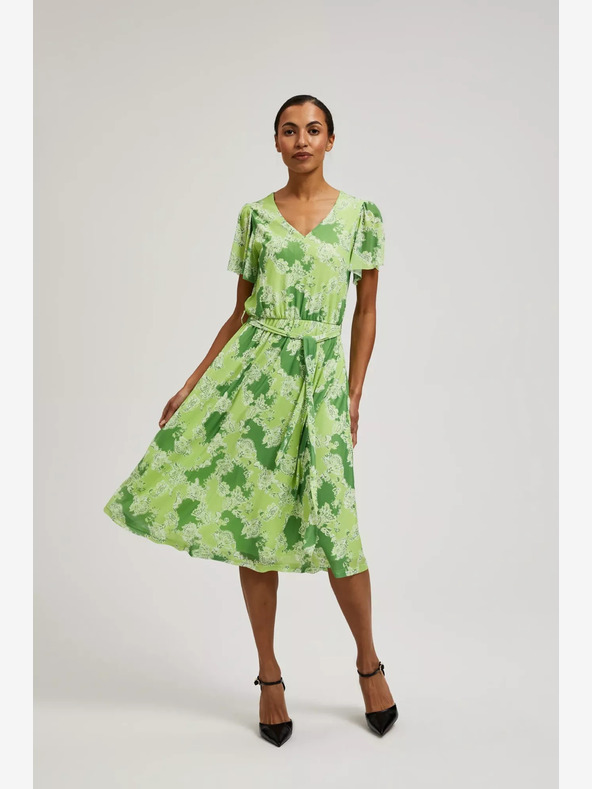 Moodo Grün gemustertes Kleid Moodo