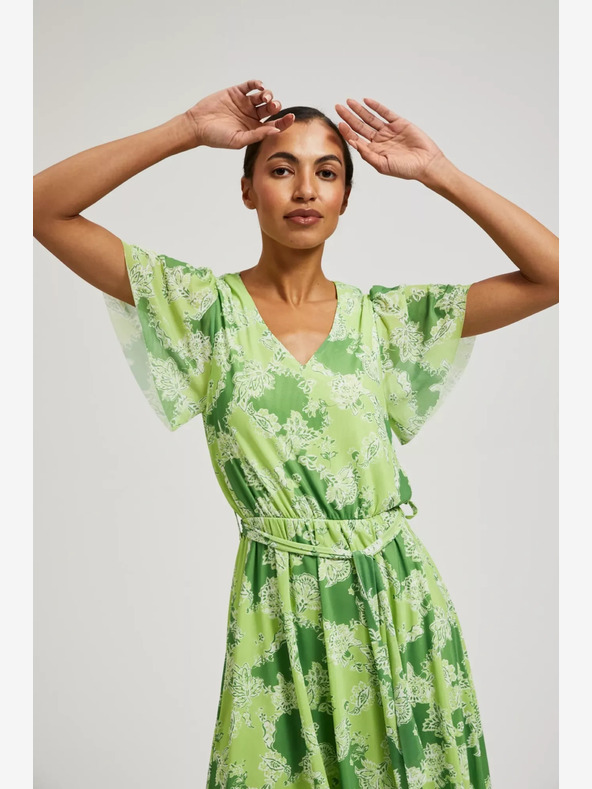 Moodo Grün gemustertes Kleid Moodo