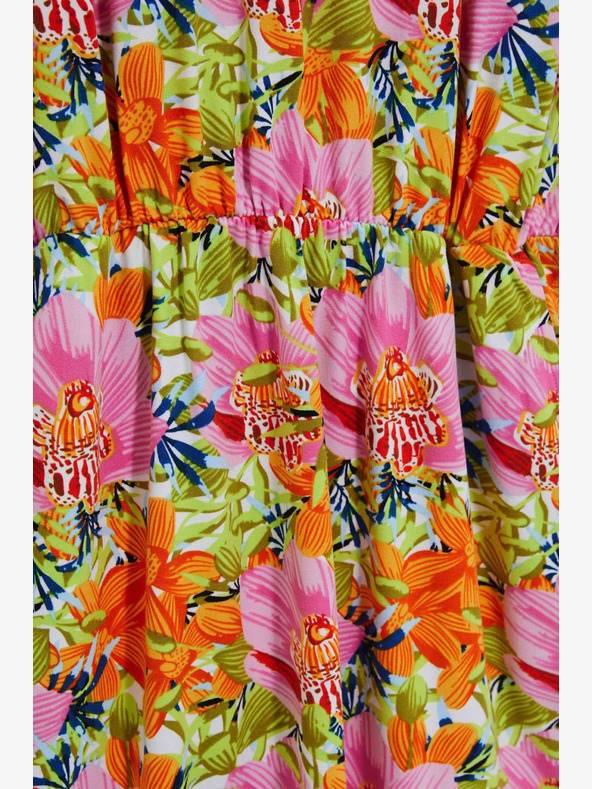 Moodo Orange geblümtes Kleid Moodo