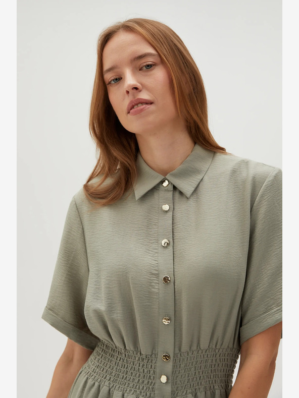 Moodo Hellgrünes Damen-Hemdkleid Moodo