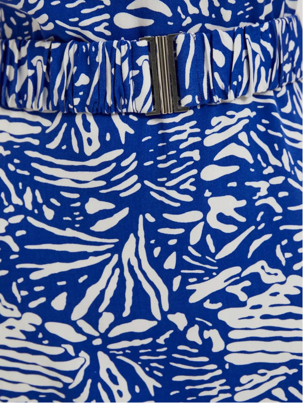 Moodo Blau gemustertes Midikleid Moodo