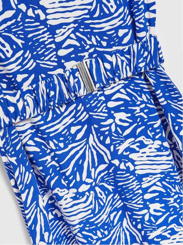 Moodo Blau gemustertes Midikleid Moodo