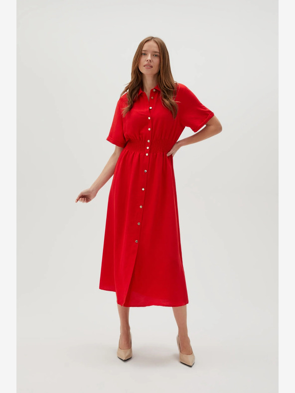 Moodo Rotes Damen-Hemdkleid Moodo