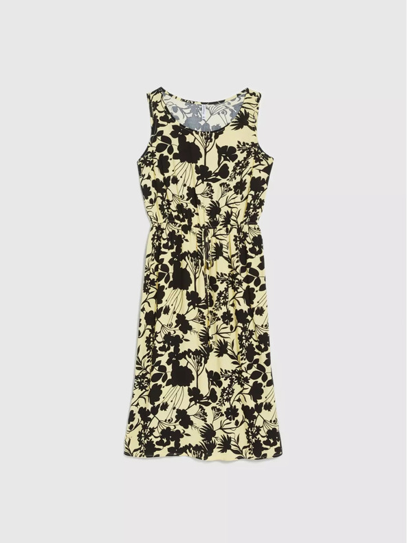 Moodo Gelbes geblümtes Midikleid Moodo