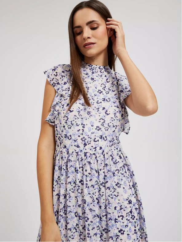 Moodo Blaues geblümtes Maxikleid Moodo