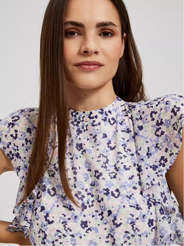 Moodo Blaues geblümtes Maxikleid Moodo