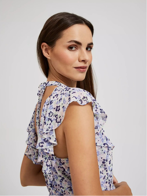 Moodo Blaues geblümtes Maxikleid Moodo