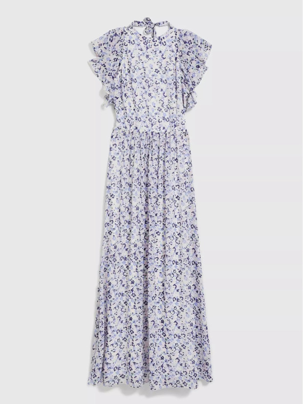 Moodo Blaues geblümtes Maxikleid Moodo