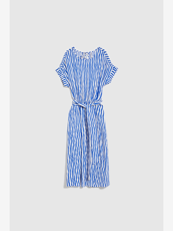 Moodo Blau gestreiftes Midikleid Moodo