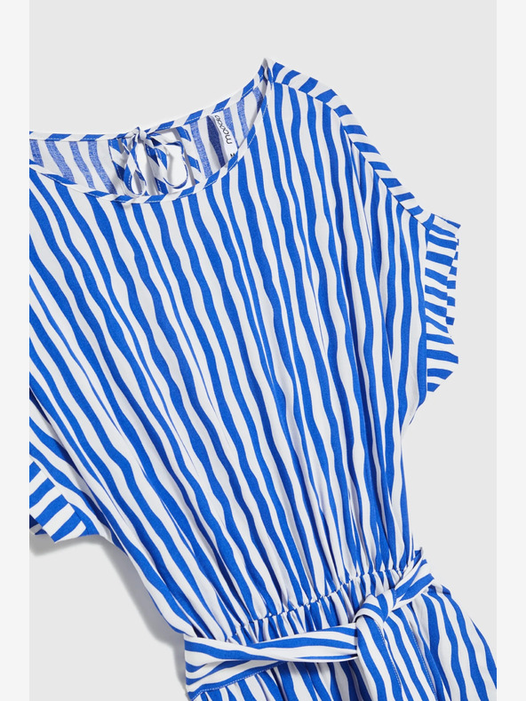 Moodo Blau gestreiftes Midikleid Moodo