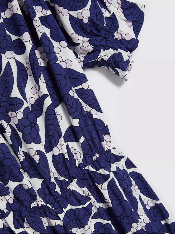 Moodo Lila geblümtes Kleid mit gerüschten Ärmeln Moodo